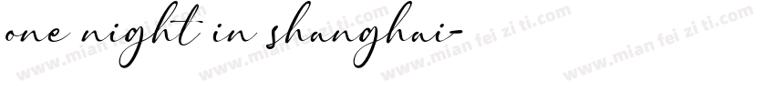 one night in shanghai字体转换